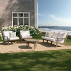 Modway Saratoga 4-Piece Outdoor Patio Teak Wood Furniture Set