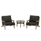 Modway Saratoga 3-Piece Outdoor Patio Teak Wood Furniture Set with Lounge Chairs and Side Table
