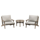 Modway Saratoga 3-Piece Outdoor Patio Teak Wood Furniture Set with Lounge Chairs and Side Table