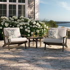 Modway Saratoga 3-Piece Outdoor Patio Teak Wood Furniture Set with Lounge Chairs and Side Table