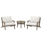 Modway Saratoga 3-Piece Outdoor Patio Teak Wood Furniture Set with Lounge Chairs and Side Table  
