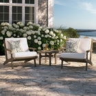 Modway Saratoga 3-Piece Outdoor Patio Teak Wood Furniture Set with Lounge Chairs and Side Table