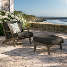 Modway Saratoga Outdoor Patio Teak Wood Chair and Ottoman Set