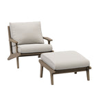 Modway Saratoga Outdoor Patio Teak Wood Chair and Ottoman Set