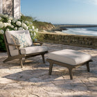 Modway Saratoga Outdoor Patio Teak Wood Chair and Ottoman Set