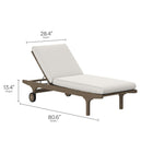 Modway Saratoga Outdoor Patio Teak Wood 3-Piece Chaise Lounge Furniture Set