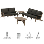 Modway Saratoga 4-Piece Outdoor Patio Teak Wood Furniture Set - EEI-7270-WGR