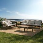 Modway Saratoga 4-Piece Outdoor Patio Teak Wood Furniture Set - EEI-7270-WGR