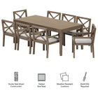 Modway Northlake 9-Piece Outdoor Patio Teak Wood Dining Set
