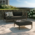 Modway Northlake Outdoor Patio Teak Wood Loveseat and Ottoman Set