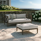 Modway Northlake Outdoor Patio Teak Wood Loveseat and Ottoman Set
