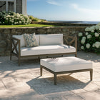 Modway Northlake Outdoor Patio Teak Wood Loveseat and Ottoman Set