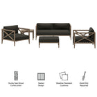 Modway Northlake 5-Piece Outdoor Patio Teak Wood Furniture Set