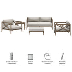 Modway Northlake 5-Piece Outdoor Patio Teak Wood Furniture Set