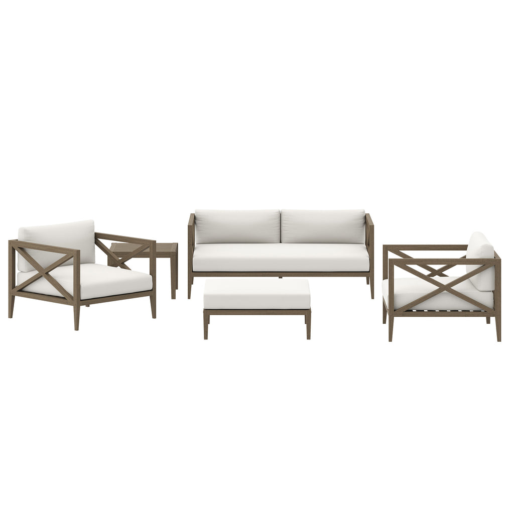 Modway Northlake 5-Piece Outdoor Patio Teak Wood Furniture Set  