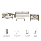 Modway Northlake 5-Piece Outdoor Patio Teak Wood Furniture Set