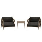 Modway Northlake 3-Piece Outdoor Patio Teak Wood Furniture Set with Armchair and Side Table