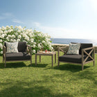 Modway Northlake 3-Piece Outdoor Patio Teak Wood Furniture Set with Armchair and Side Table
