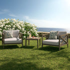 Modway Northlake 3-Piece Outdoor Patio Teak Wood Furniture Set with Armchair and Side Table