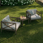 Modway Northlake 3-Piece Outdoor Patio Teak Wood Furniture Set with Armchair and Side Table