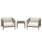 Modway Northlake 3-Piece Outdoor Patio Teak Wood Furniture Set with Armchair and Side Table  