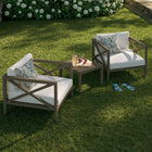 Modway Northlake 3-Piece Outdoor Patio Teak Wood Furniture Set with Armchair and Side Table