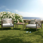 Modway Northlake 3-Piece Outdoor Patio Teak Wood Furniture Set with Armchair and Side Table