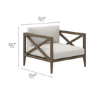 Modway Northlake 3-Piece Outdoor Patio Teak Wood Furniture Set with Armchair and Side Table