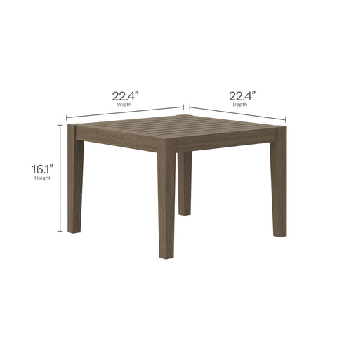 Modway Northlake 3-Piece Outdoor Patio Teak Wood Furniture Set with Armchair and Side Table  