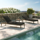 Modway Northlake 3-Piece Outdoor Patio Teak Wood Furniture Set with Chaise Lounges and Side Table