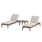 Modway Northlake 3-Piece Outdoor Patio Teak Wood Furniture Set with Chaise Lounges and Side Table