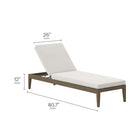 Modway Northlake 3-Piece Outdoor Patio Teak Wood Furniture Set with Chaise Lounges and Side Table