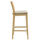 Modway Ovard Wood and Rattan Bar Stool