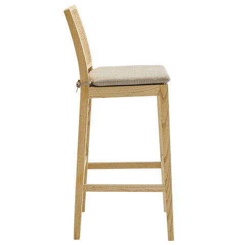 Modway Ovard Wood and Rattan Bar Stool  
