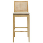 Modway Ovard Wood and Rattan Bar Stool