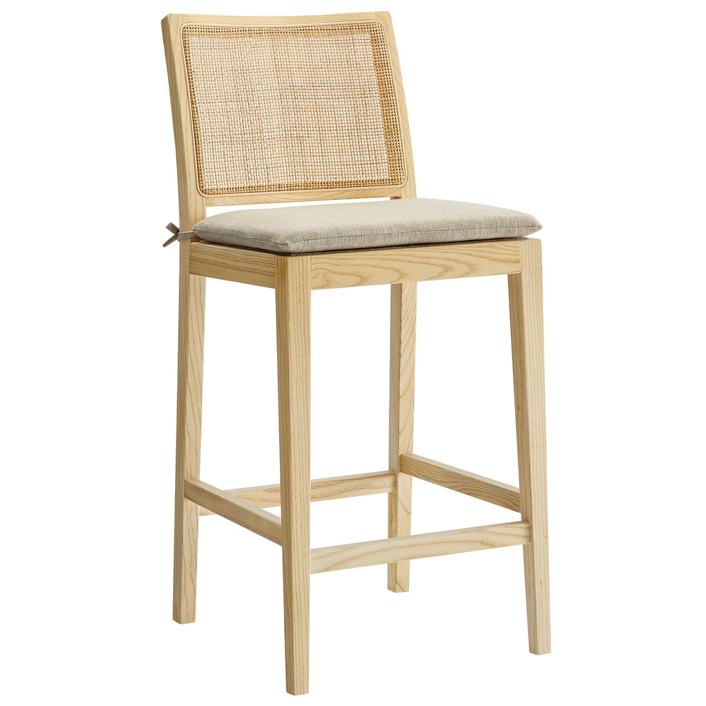 Modway Ovard Wood and Rattan Counter Stool  