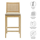 Modway Ovard Wood and Rattan Counter Stool