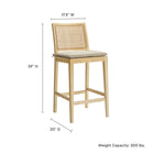Modway Ovard Wood and Rattan Counter Stool