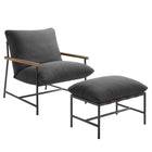 Modway Raya Outdoor Patio Boucle Lounge Chair and Ottoman  