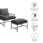 Modway Raya Outdoor Patio Boucle Lounge Chair and Ottoman