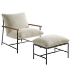 Modway Raya Outdoor Patio Boucle Lounge Chair and Ottoman  
