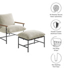 Modway Raya Outdoor Patio Boucle Lounge Chair and Ottoman