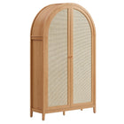 Modway Calista 79" Tall Wide Rattan Arched Storage Cabinet  