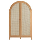 Modway Calista 79" Tall Wide Rattan Arched Storage Cabinet
