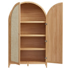 Modway Calista 79" Tall Wide Rattan Arched Storage Cabinet