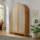 Modway Calista 79" Tall Wide Rattan Arched Storage Cabinet