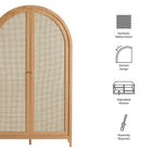 Modway Calista 79" Tall Wide Rattan Arched Storage Cabinet