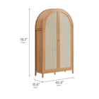 Modway Calista 79" Tall Wide Rattan Arched Storage Cabinet