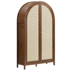 Modway Calista 79" Tall Wide Rattan Arched Storage Cabinet  