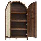 Modway Calista 79" Tall Wide Rattan Arched Storage Cabinet